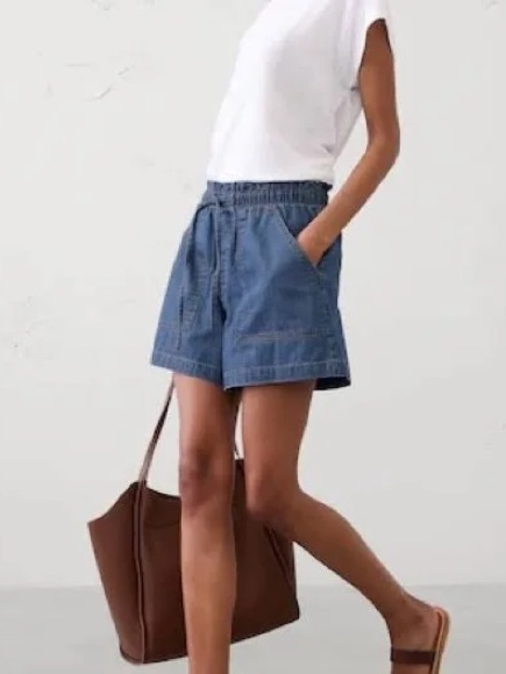 Banana Republic Factory Denim Blue Elastic-Waist Women’s Shorts